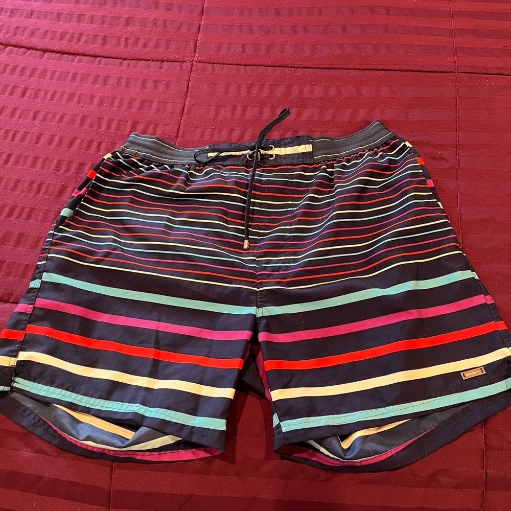 NWOT 2xist striped Swim Shorts (Large)